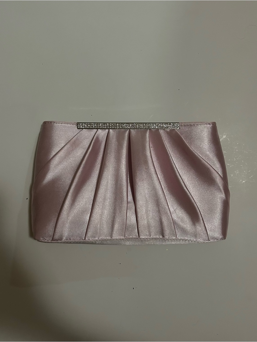 Elegant Satin Pleated Wristlet Clutch in Light Pink